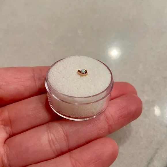 NWT LeRoi Millgrain Pear 14k rose gold white opal - Picture 5 of 7